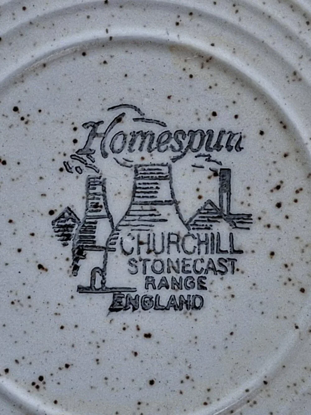 SET (6) Churchill Stonecast Homespun Range Speckled 6 5/8